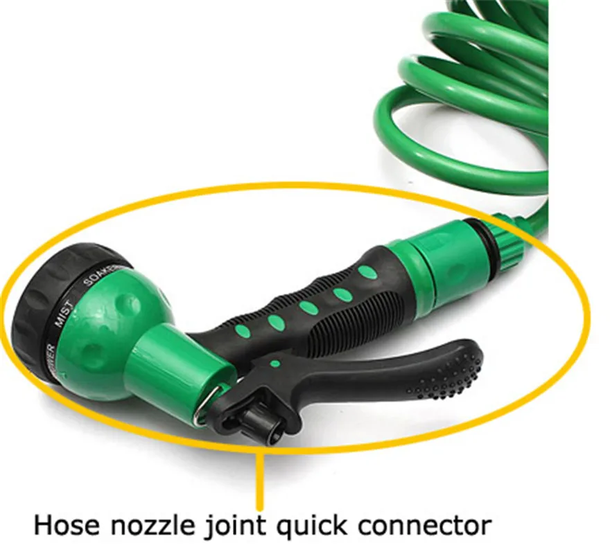 Watering Irrigation Spring Tube Car Wash Water Gun 8 Function with Nozzle 25FT Flexible Portable Expandable Garden Water Hose 17