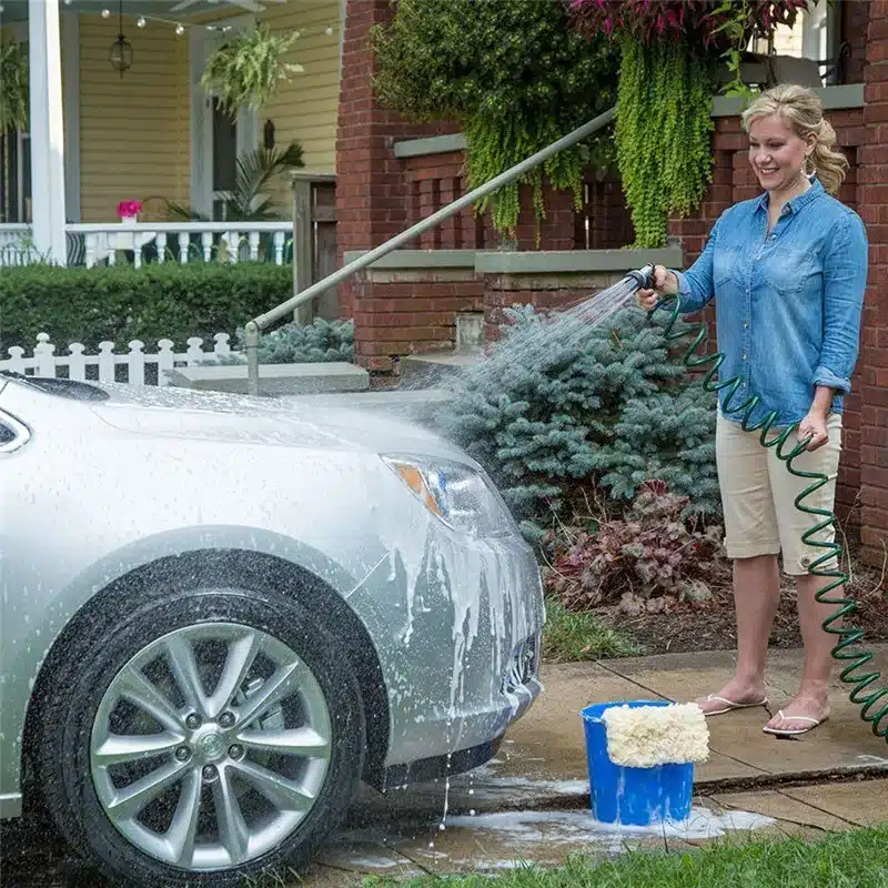 Watering Irrigation Spring Tube Car Wash Water Gun 8 Function with Nozzle 25FT Flexible Portable Expandable Garden Water Hose 19