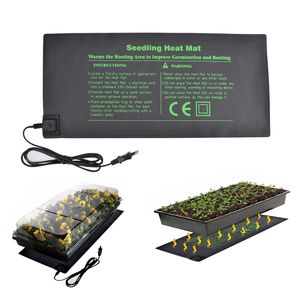 50X24cm US EU Plug Seedling Heat Mat Plant Seed Germination Propagation Clone Waterproof Home Garden Seedling Heat Mat 19