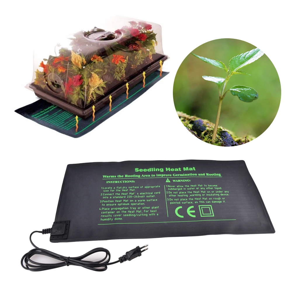 50X24cm US EU Plug Seedling Heat Mat Plant Seed Germination Propagation Clone Waterproof Home Garden Seedling Heat Mat 20