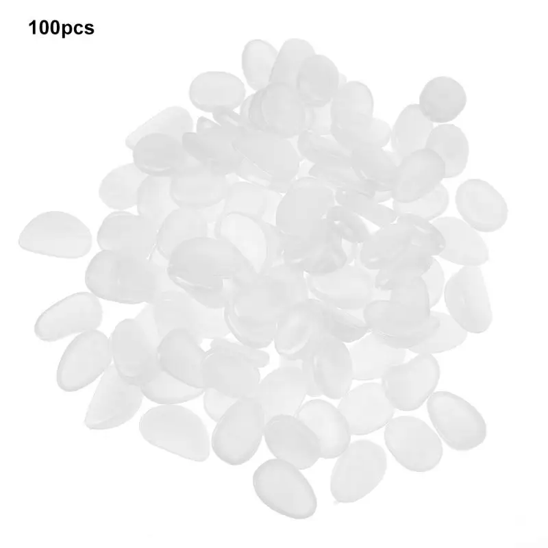 100pcs Luminous Stones Garden Park Decor Road Pebble Stones Glow in Dark Ornaments for Party Decoration Aquariums Decor Stones 19