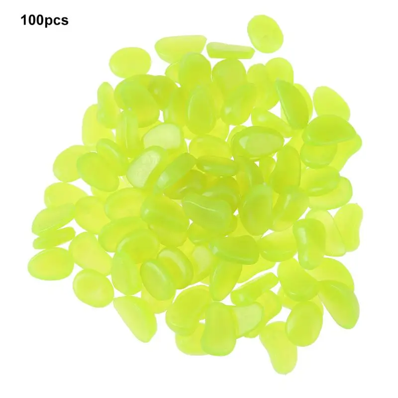 100pcs Luminous Stones Garden Park Decor Road Pebble Stones Glow in Dark Ornaments for Party Decoration Aquariums Decor Stones 22