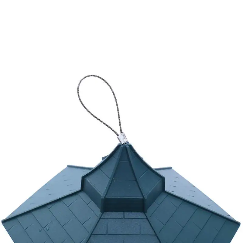 Green Pavilion Bird Feeder Outdoor Plastic Hanging Bird Food Container Garden Decoration Bird Feeder Pet Supplies 8