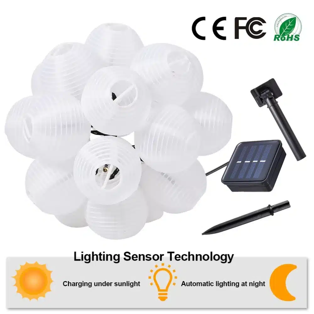 Solar String Lights Lantern Ball 20/30LED Solar Lamp Christmas Fairy Lights for Party Holiday Outdoor Garden Decoration 10
