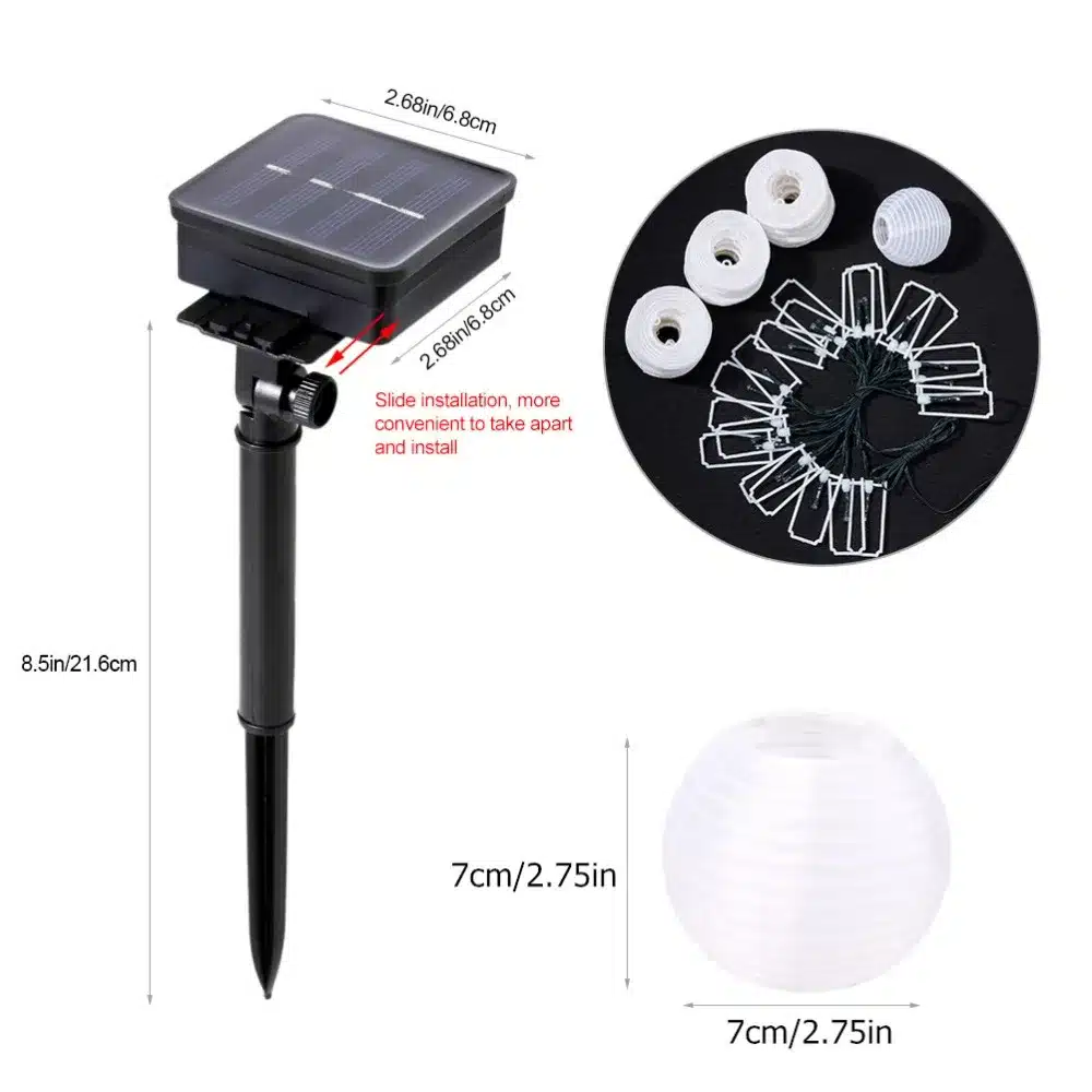 Solar String Lights Lantern Ball 20/30LED Solar Lamp Christmas Fairy Lights for Party Holiday Outdoor Garden Decoration 11