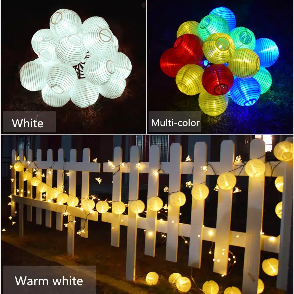 Solar String Lights Lantern Ball 20/30LED Solar Lamp Christmas Fairy Lights for Party Holiday Outdoor Garden Decoration 20