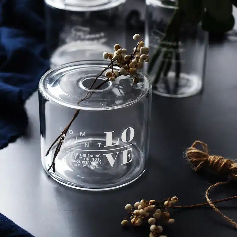Nordic Style Glass Mini Vase Wedding Decoration Flower Vase Container Vaso Home Decor Tabletop Glass Vase Garden Decor Planter 13