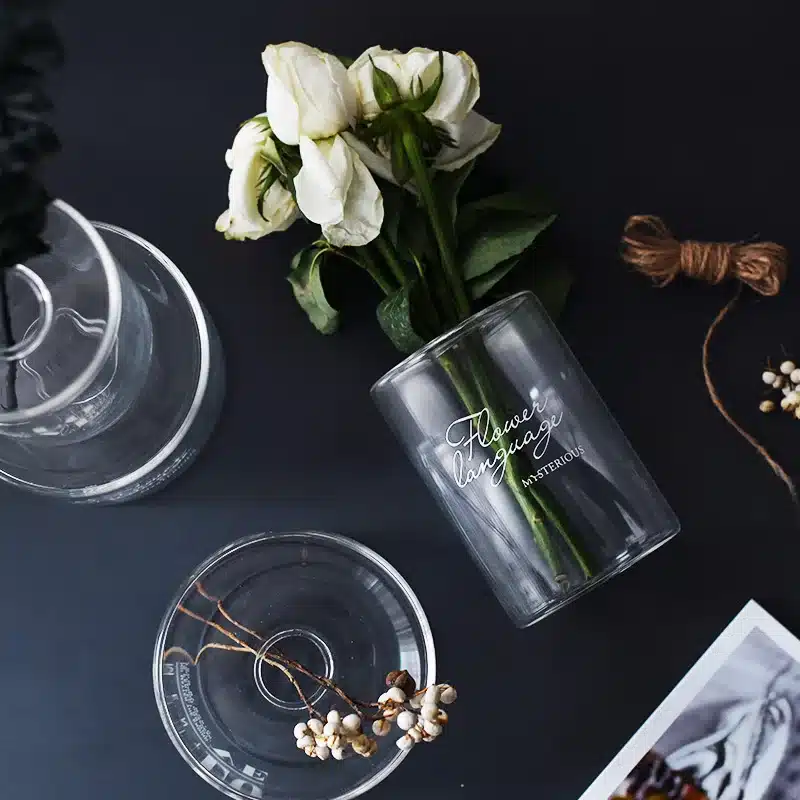 Nordic Style Glass Mini Vase Wedding Decoration Flower Vase Container Vaso Home Decor Tabletop Glass Vase Garden Decor Planter 14