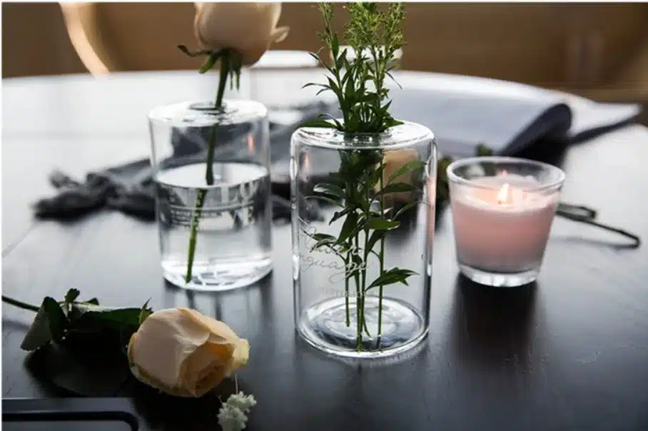 Nordic Style Glass Mini Vase Wedding Decoration Flower Vase Container Vaso Home Decor Tabletop Glass Vase Garden Decor Planter 17