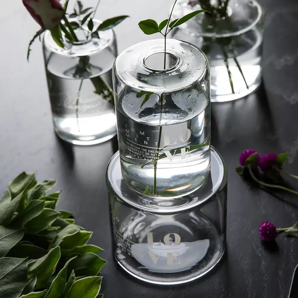 Nordic Style Glass Mini Vase Wedding Decoration Flower Vase Container Vaso Home Decor Tabletop Glass Vase Garden Decor Planter 20