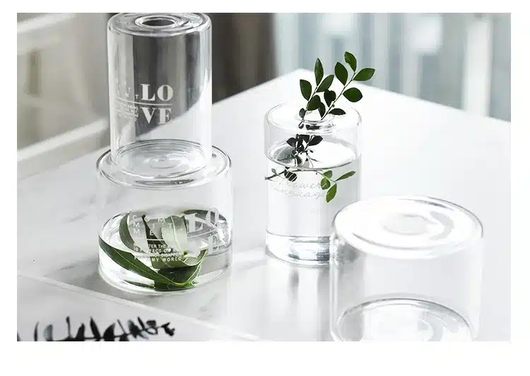 Nordic Style Glass Mini Vase Wedding Decoration Flower Vase Container Vaso Home Decor Tabletop Glass Vase Garden Decor Planter 23