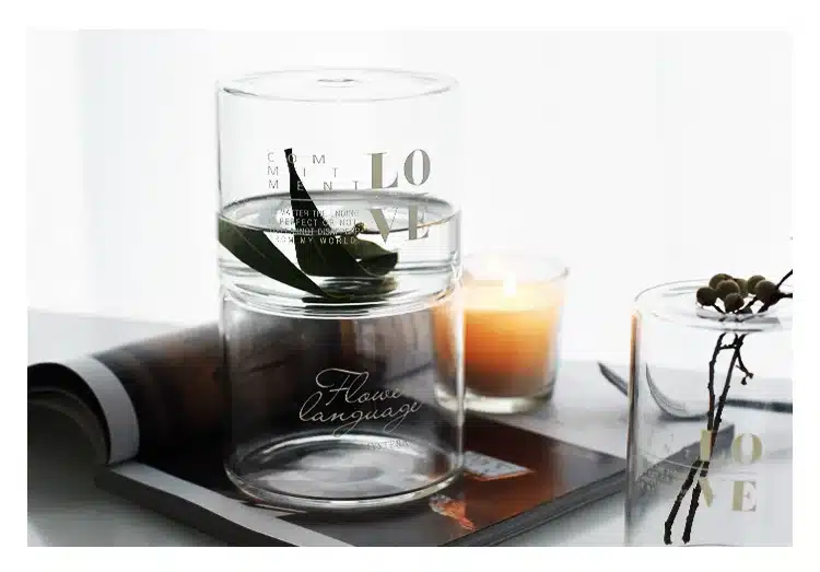 Nordic Style Glass Mini Vase Wedding Decoration Flower Vase Container Vaso Home Decor Tabletop Glass Vase Garden Decor Planter 25