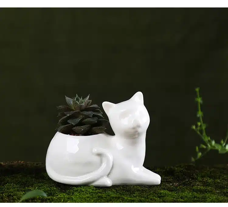 YeFine Cartoon Zakka Cat Ceramic Flower Pots For Mini Succulent Plants Home Garden Decor Cactus Flowerpots Dropshipping 11