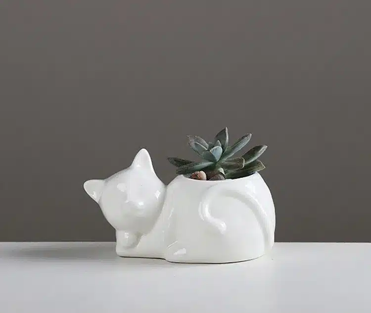 YeFine Cartoon Zakka Cat Ceramic Flower Pots For Mini Succulent Plants Home Garden Decor Cactus Flowerpots Dropshipping 12