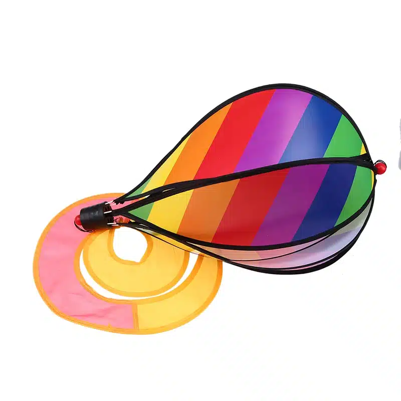 WHISM Large 55" Hot Air Balloon Wind Spinner Striped Kite Rainbow Windsock with Tails For Outdoor Garden Decor Kids Toy 13