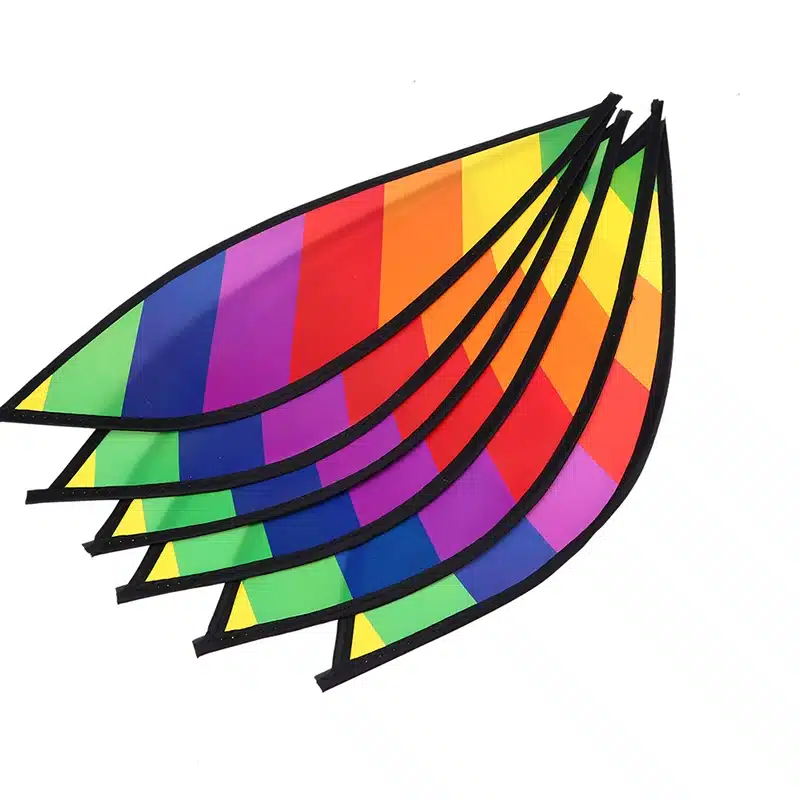 WHISM Large 55" Hot Air Balloon Wind Spinner Striped Kite Rainbow Windsock with Tails For Outdoor Garden Decor Kids Toy 17