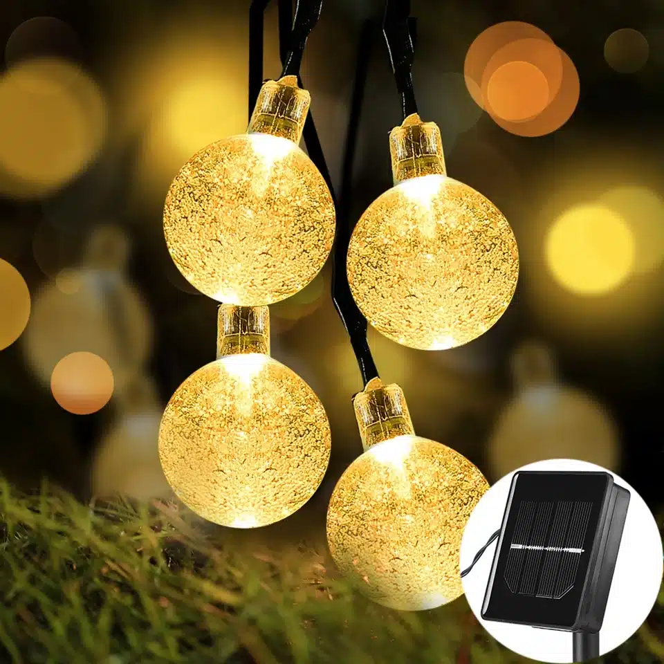 OSIDEN Solar Lamp 5M 20Led Crystal Ball Globe luz Waterproof Warm White Fairy Light Garden Decoration Outdoor Solar Led String 11