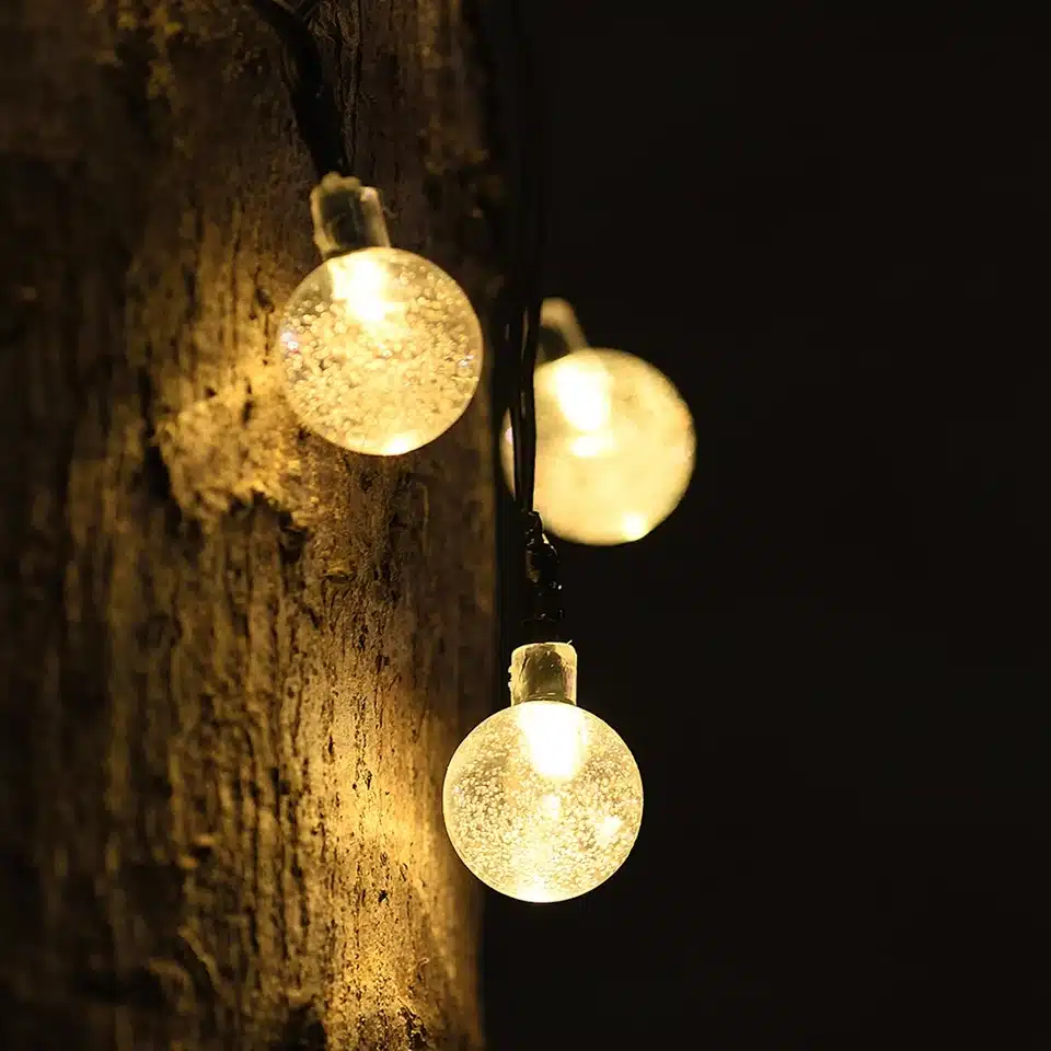 OSIDEN Solar Lamp 5M 20Led Crystal Ball Globe luz Waterproof Warm White Fairy Light Garden Decoration Outdoor Solar Led String 18