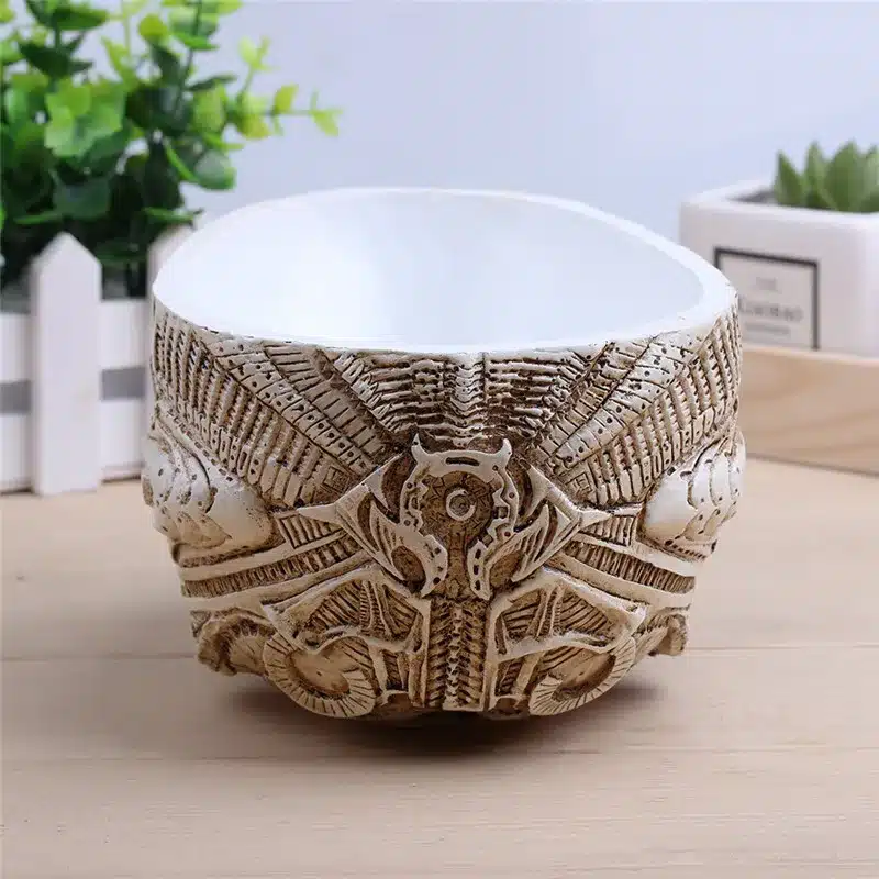 P-flame white antique sculpture skull garden decoration flower pot item storage tank container decoration home decoration resin 16