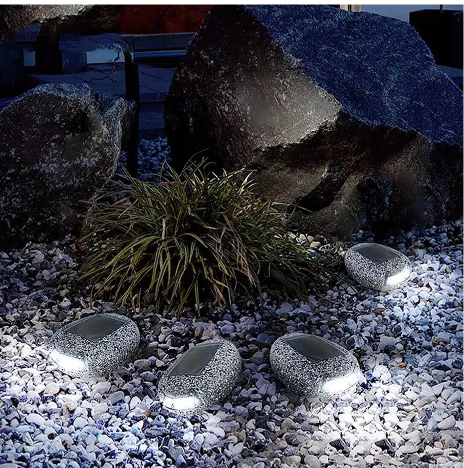 Solar Light For Garden Decoration Outdoor Path light Pebbles Stones LED Rock Light Waterproof Driveway Walkway Solar Stones Lamp 2