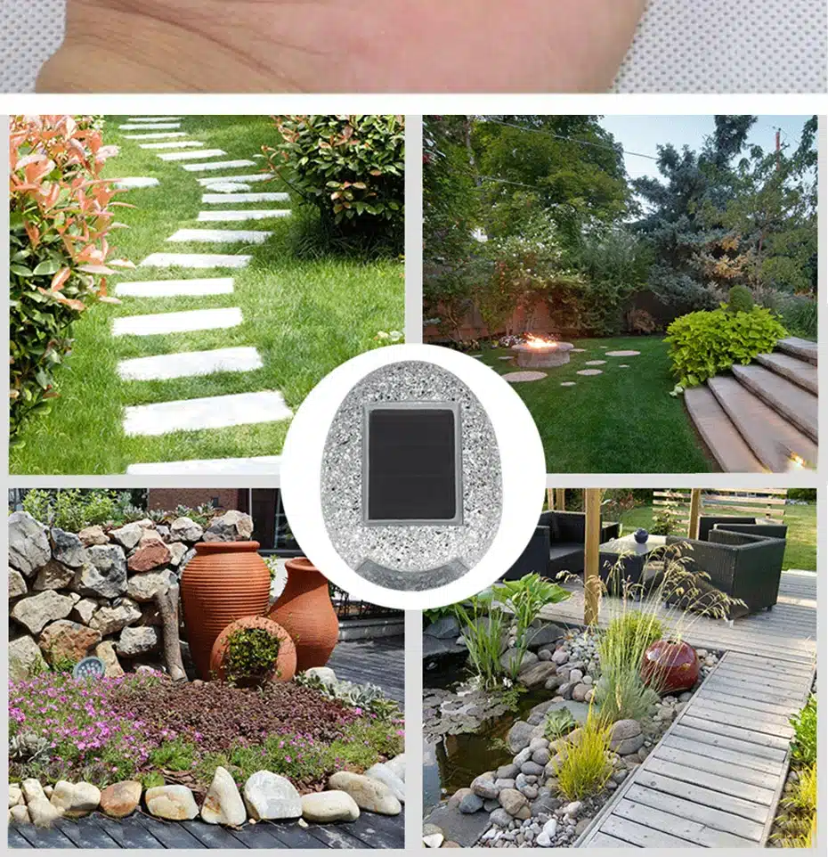 Solar Light For Garden Decoration Outdoor Path light Pebbles Stones LED Rock Light Waterproof Driveway Walkway Solar Stones Lamp 17