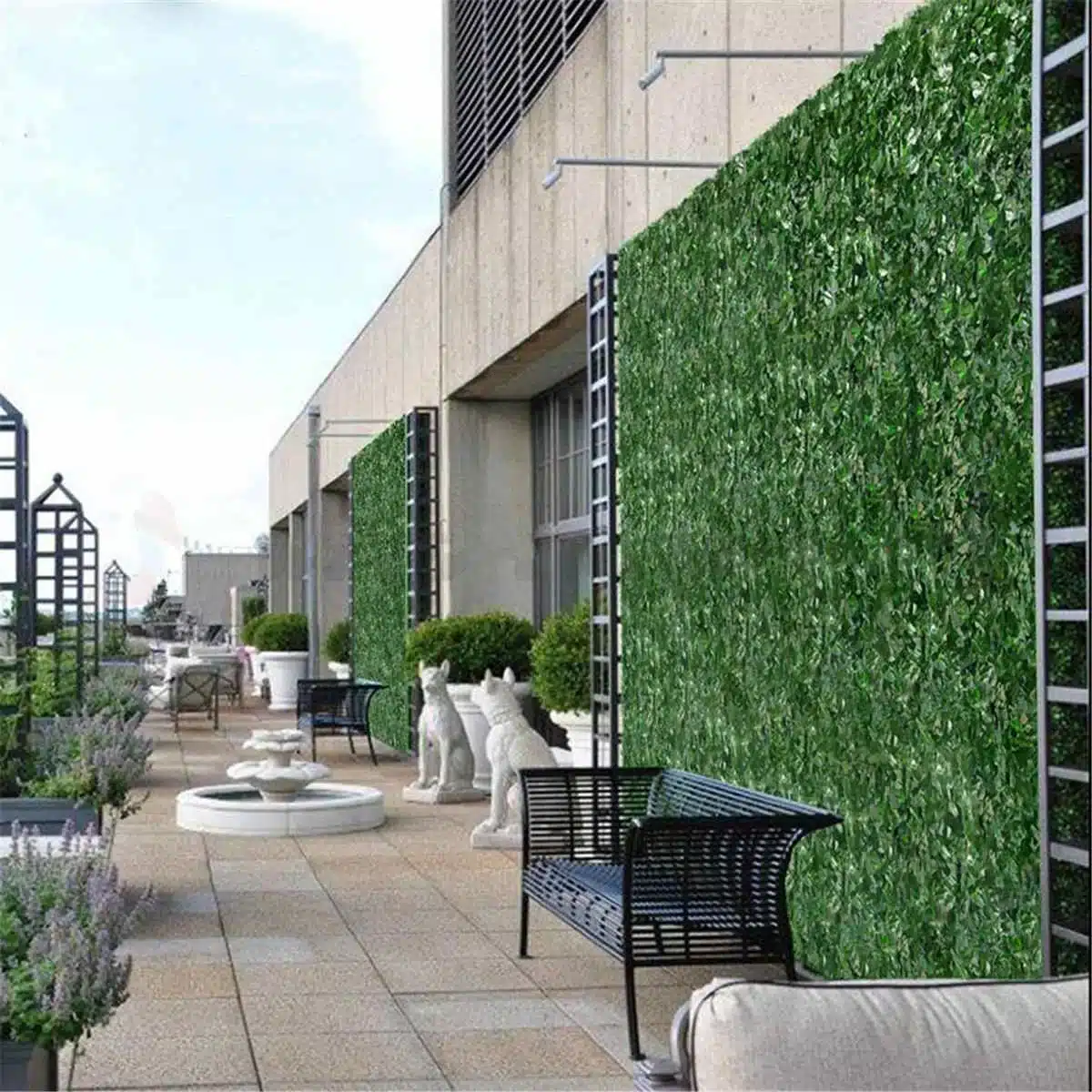1x3M Plant Wall Artificial Lawn Boxwood Hedge Garden Backyard Home Decor Simulation Grass Turf Rug Lawn Outdoor Flower wall 4