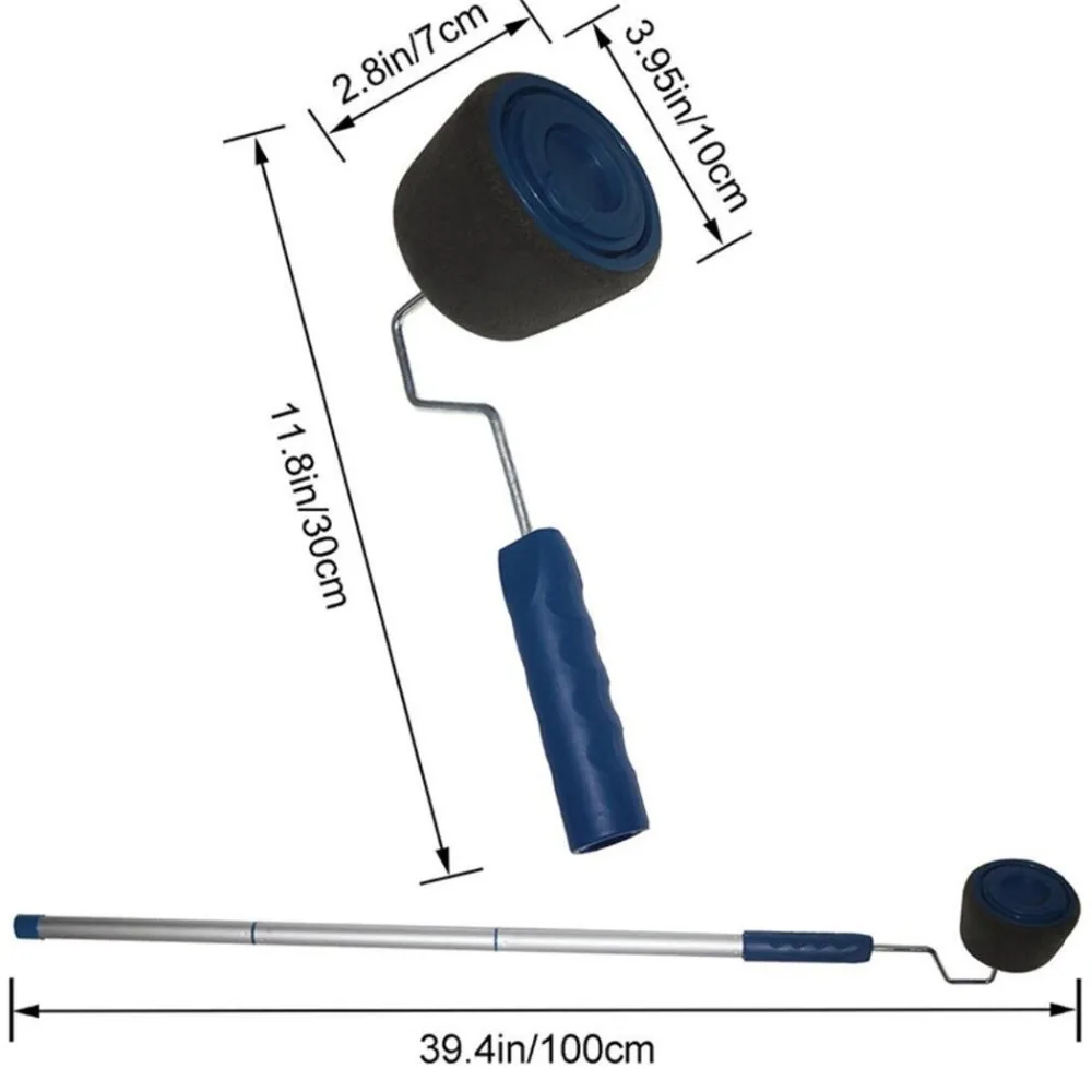 NEW Paint Runner Pro Roller Brush Handle Tool Flocked Edger Office Room Wall Painting Home Garden Tool Roller Paint Brush Set 9