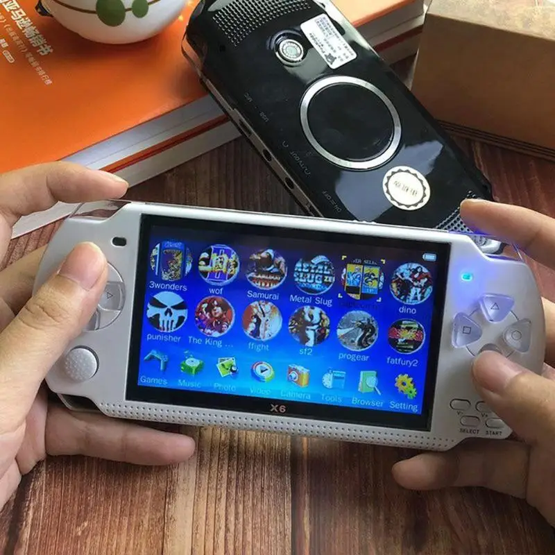 X6 4.3inch Portable Video Game Console built in 1000 free game Handheld 8G Memory Game Machine Game Player with 30 pixels camera 10