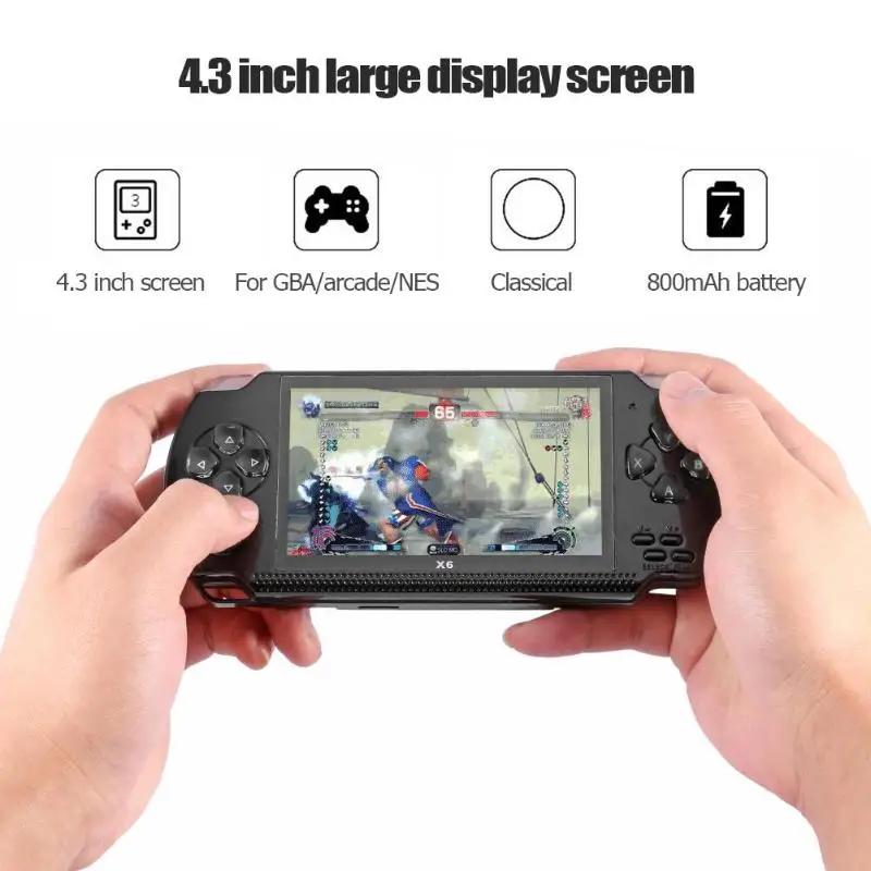 X6 4.3inch Portable Video Game Console built in 1000 free game Handheld 8G Memory Game Machine Game Player with 30 pixels camera 11