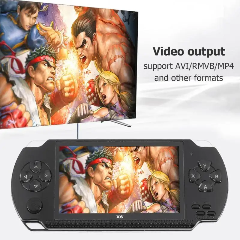 X6 4.3inch Portable Video Game Console built in 1000 free game Handheld 8G Memory Game Machine Game Player with 30 pixels camera 12