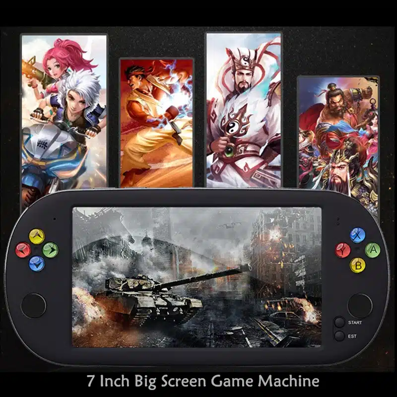 HaoLongGCP Handheld 7 inch Retro Video Game Console for ps1 for neogeo 8/16/32 bit games 8GB with 1500 free games support TV Out 25
