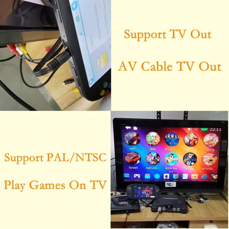 HaoLongGCP Handheld 7 inch Retro Video Game Console for ps1 for neogeo 8/16/32 bit games 8GB with 1500 free games support TV Out 26