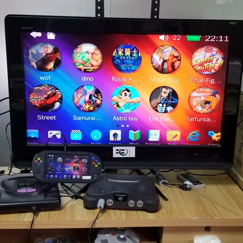 HaoLongGCP Handheld 7 inch Retro Video Game Console for ps1 for neogeo 8/16/32 bit games 8GB with 1500 free games support TV Out 27