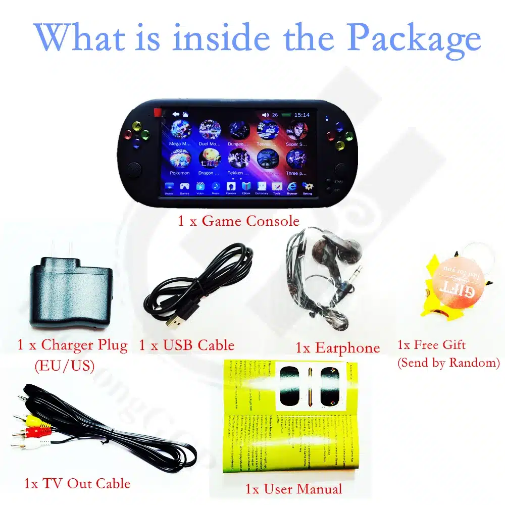 HaoLongGCP Handheld 7 inch Retro Video Game Console for ps1 for neogeo 8/16/32 bit games 8GB with 1500 free games support TV Out 38
