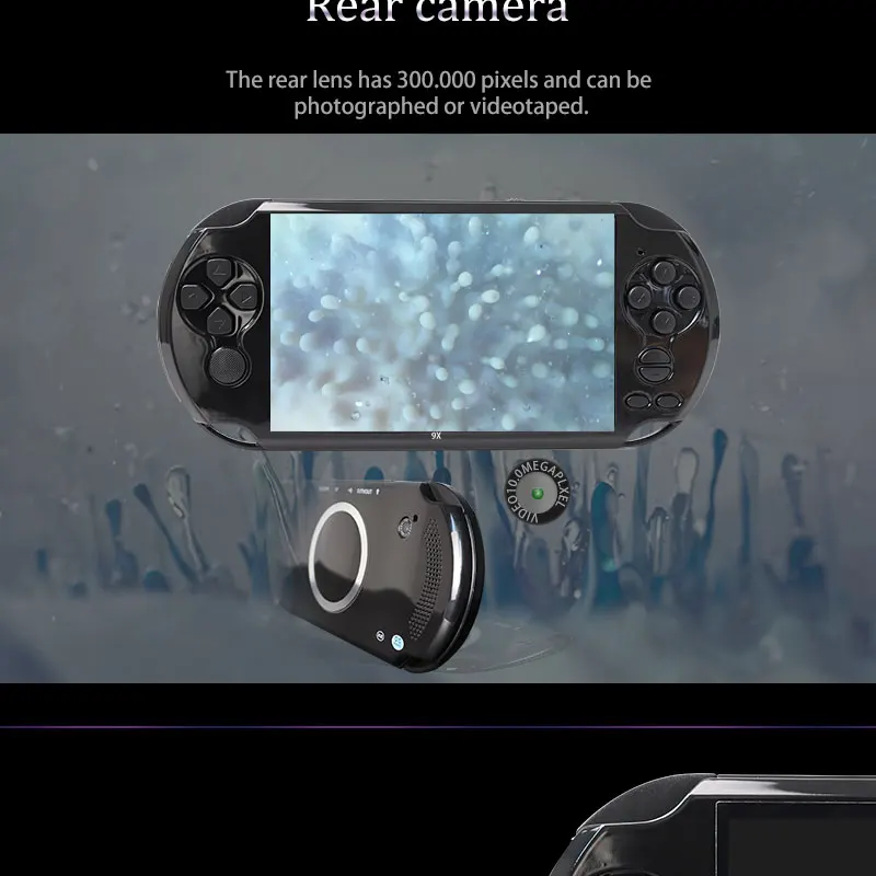 5.0 Inch Large Screen Built in 10000+ Games Handheld Game Player Support TV Out Put With Camera Multimedia Video Game Console 5