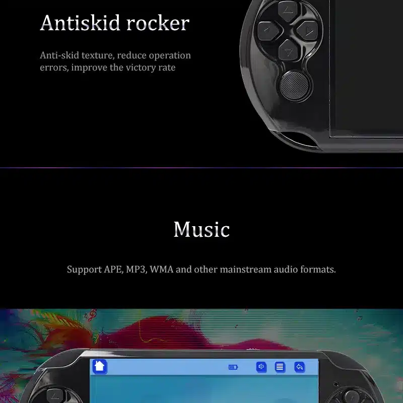 5.0 Inch Large Screen Built in 10000+ Games Handheld Game Player Support TV Out Put With Camera Multimedia Video Game Console 6