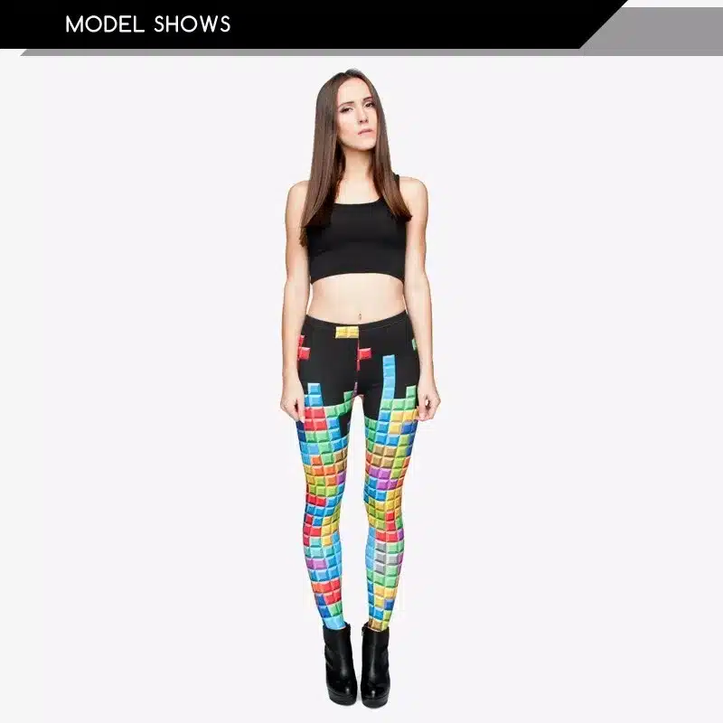 New 3D Printing Striped Women Leggings Tetris Sexy Leggins Tayt Fitness Legging Calzas Mujer Swarm Winter Jeggings Soft legins 5