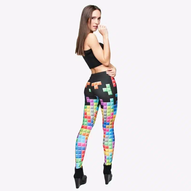 New 3D Printing Striped Women Leggings Tetris Sexy Leggins Tayt Fitness Legging Calzas Mujer Swarm Winter Jeggings Soft legins 7