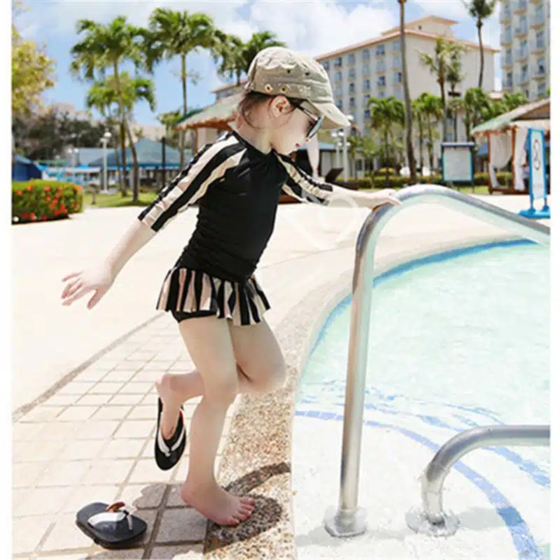 New Models 1-12 Y Girl two piece Swimsuit Kid Baby Children Kid Swimwear Girls stripe Swim dress Wear Bathing Suit Swimming 10