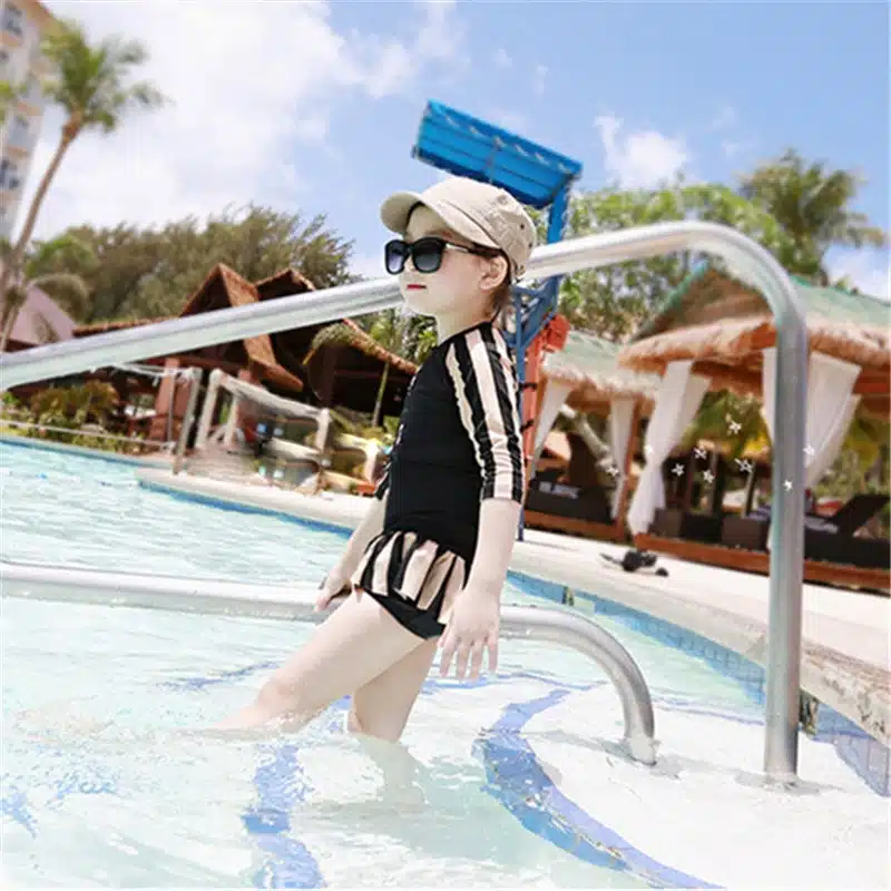 New Models 1-12 Y Girl two piece Swimsuit Kid Baby Children Kid Swimwear Girls stripe Swim dress Wear Bathing Suit Swimming 11