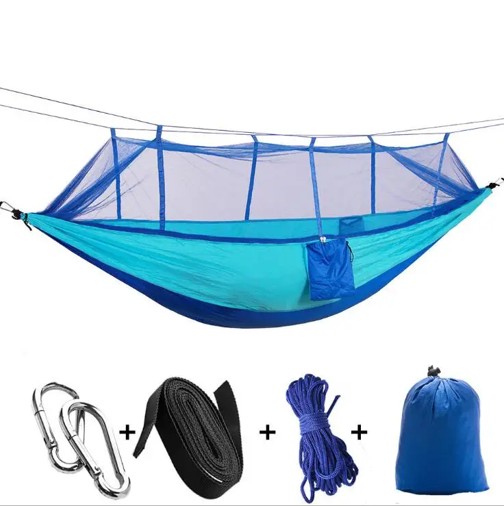 Ultralight Outdoor Camping Hunting Mosquito Net Parachute Hammock 2 Person Flyknit Hamaca Garden Hamak Hanging Bed Leisure Hamac 12