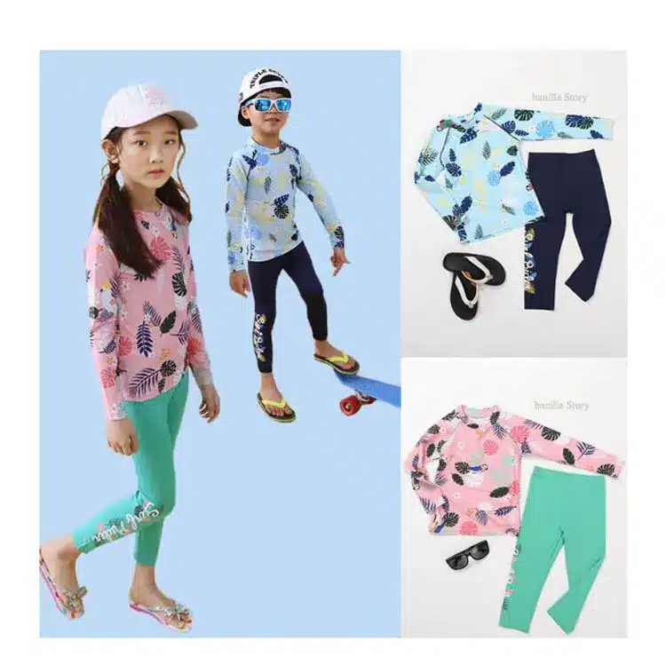 Children's Swimwear Baby Bikini 2019 Kids For Girls Children Child Swimsuit Trousers Split Big Boy Long Sleeve Pants Drying Girl 32