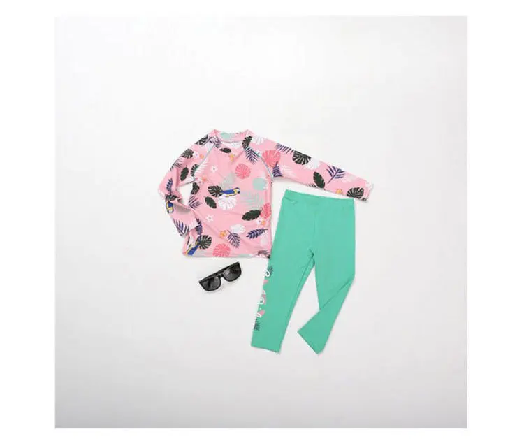 Children's Swimwear Baby Bikini 2019 Kids For Girls Children Child Swimsuit Trousers Split Big Boy Long Sleeve Pants Drying Girl 33