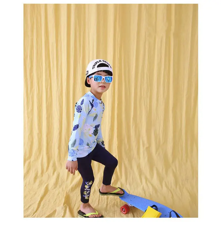 Children's Swimwear Baby Bikini 2019 Kids For Girls Children Child Swimsuit Trousers Split Big Boy Long Sleeve Pants Drying Girl 45
