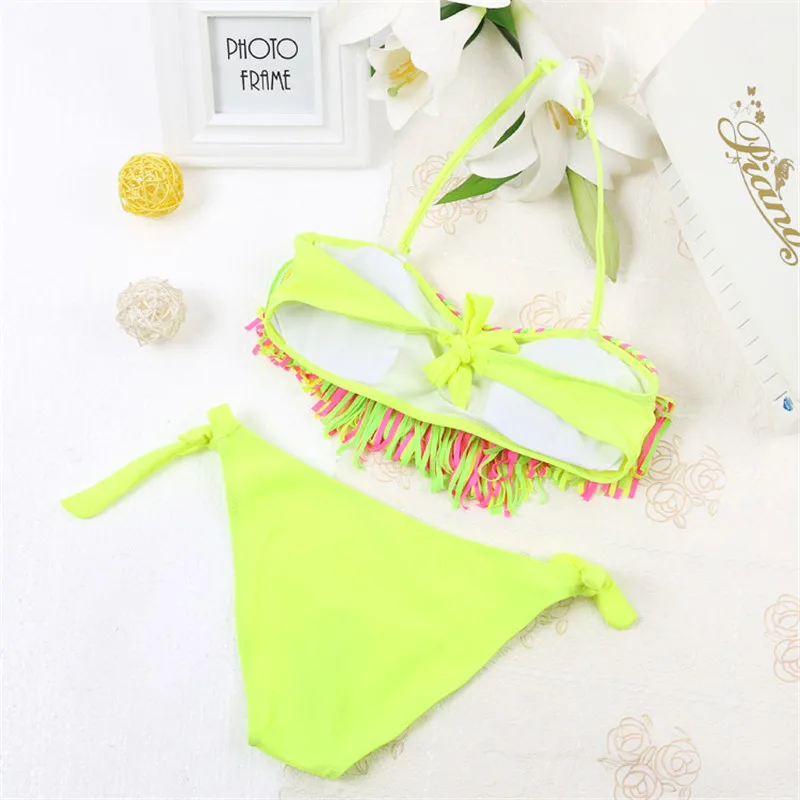 Kids Bikini 2019 Girls Swimwear Bathing Sets Kid Swimming Suit Tassel Swimsuit Children Bikinis Baby Set New Biquini Infantil 6