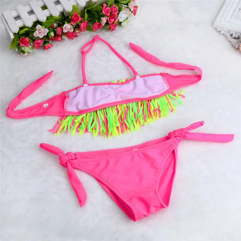 Kids Bikini 2019 Girls Swimwear Bathing Sets Kid Swimming Suit Tassel Swimsuit Children Bikinis Baby Set New Biquini Infantil 8