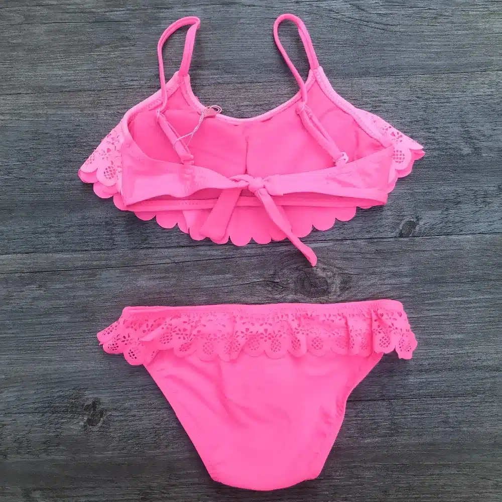 Children's Split Hollow Swimsuit Biquini Swimwear Girl Children Swimwear Two Pieces Swimming Suit for Girls Kids Bathing Suit 6