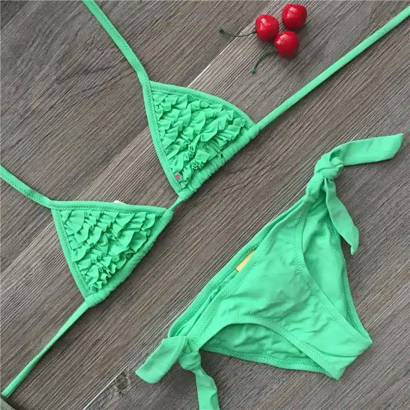 Girl Swimsuit 2 Pieces Suits For Swimming Falbala Children Swimwear Girls Bikinis Set Kids Biquini Infantil Bathing Suit 9