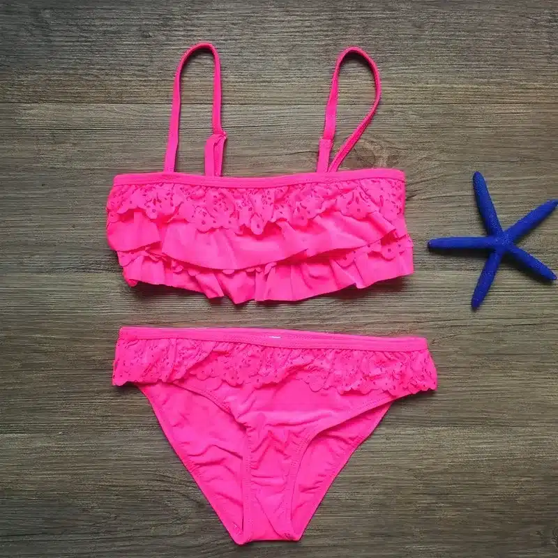 7-16years children swimwear falbala girls swimwear baby kids biquini infantil swimsuit bikini girl 2019 New summer bathing suit 10