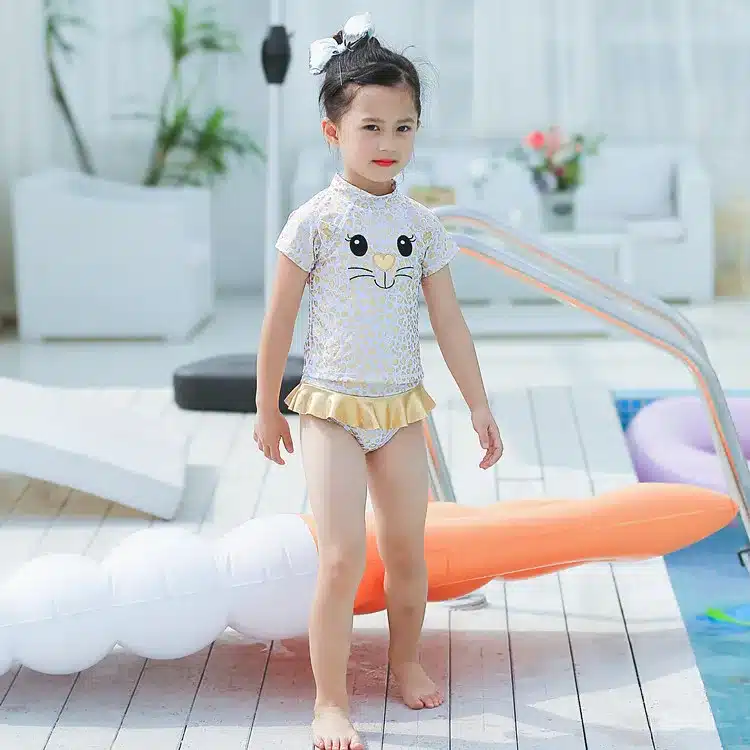 2-8 Years Baby Girls Swimsuits Cartoon Cat Leopard Print Style Children Swimwear Cute Toddlers Kids Hot Springs Bathing Suits 10